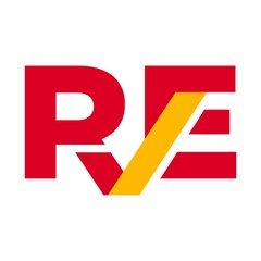 Wall Mural - letter R and E logo vector.