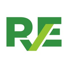 Wall Mural - letter R and E logo vector.