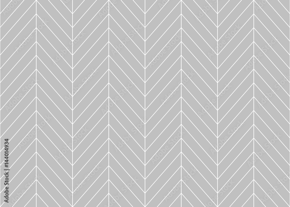 Editable Seamless Geometric Pattern Tile with Herringbone Line Art in Grey Color Background - obrazy, fototapety, plakaty 