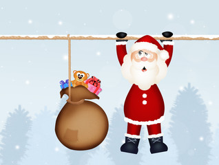 Sticker - Santa Claus with sack of present