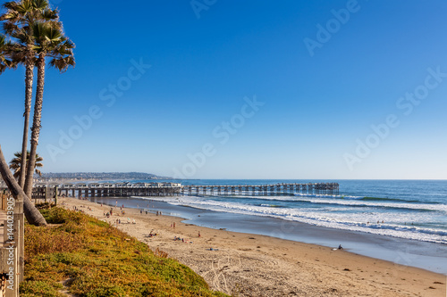 Pacific Beach Looking South To The Cottages On Crystal Pier And