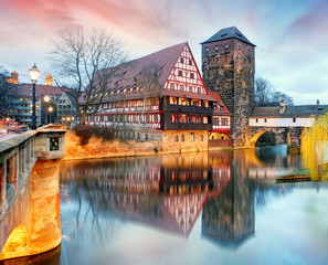 Poster - Nuremberg, Germany at Bridge.