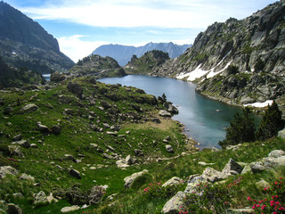 Wall Mural - Chariots of fire trail. Pyrenees mountain.