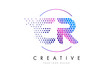 ER E R Pink Magenta Dotted Bubble Letter Logo Design Vector