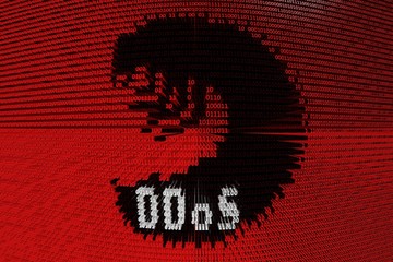 Wall Mural - DDoS caterpillar in the form of binary code, 3D illustration