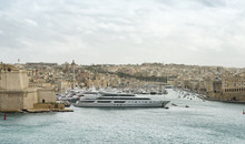 Luxury Super Yachts Moored At Manoel Island, Malta