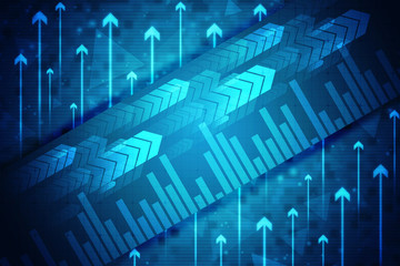 Poster - 2d rendering Stock market online business concept. business Graph
