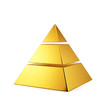 Golden pyramid isolated