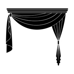 Curtains with drapery on the cornice.Curtains single icon in blake style vector symbol stock illustration web.