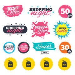 Poster - sale price tag icons. discount symbols.