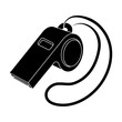 Whistle football fan.Fans single icon in black style vector symbol stock illustration.