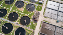 Sewage Farm: Waste Water Treatment Plant, Aerial View