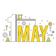 May 1st International workers day concept thin line style illustration