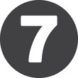 Seven, Number 7 flat icon, circular sign