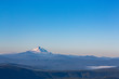 © robertharding - Mount Jefferson and mist over Trillium Lake, seen from Mount Hood, part of the Cascade Range Northwest region, Oregon