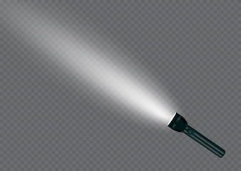 Poster - flashlight on a transparent background.Shine.lighting the space.metal