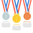 Medals vector set on white background.