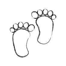 Foot Print Baby Isolated Icon Vector Illustration Design