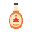 Maple syrup. Ingredient for waffles, pancakes, breakfast. Cartoon flat style.