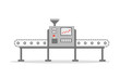 © reddeer_art - Isolated Conveyor belt in flat design. Factory production-vector illustration. Production concept.