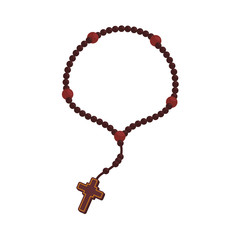 Sticker - Rosary catholic faith icon vector illustration graphic design