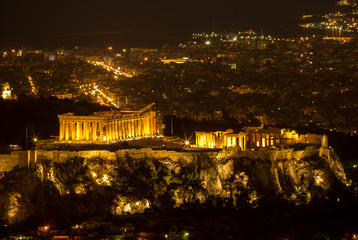 Acropolis by night, Athens, Greece