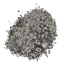 Gray ash isolated on white background