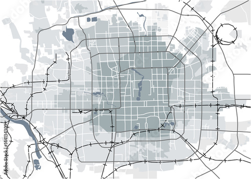 Fotografía vector map of the city of Peking, China