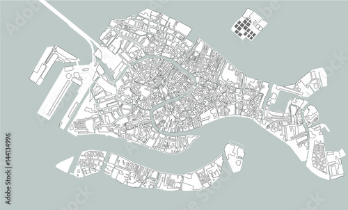Fotomural map of the city of Venice, Italy