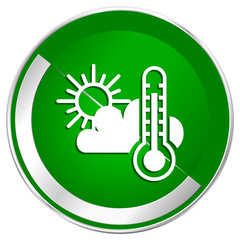 Aufkleber - Weather forecast silver metallic border green web icon for mobile apps and internet.