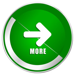 Poster - More silver metallic border green web icon for mobile apps and internet.