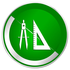 Poster - Learning silver metallic border green web icon for mobile apps and internet.