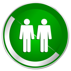 Aufkleber - Couple silver metallic border green web icon for mobile apps and internet.