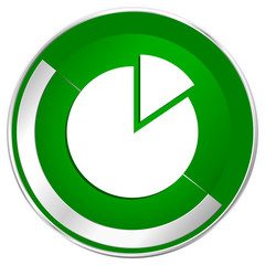 Aufkleber - Chart silver metallic border green web icon for mobile apps and internet.
