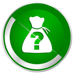 Poster - Riddle silver metallic border green web icon for mobile apps and internet.
