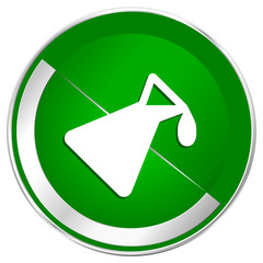 Aufkleber - Chemistry silver metallic border green web icon for mobile apps and internet.