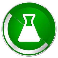 Aufkleber - Laboratory silver metallic border green web icon for mobile apps and internet.