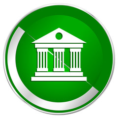 Aufkleber - Museum silver metallic border green web icon for mobile apps and internet.