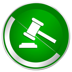 Aufkleber - Auction silver metallic border green web icon for mobile apps and internet.
