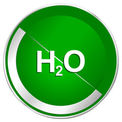 Aufkleber - Water silver metallic border green web icon for mobile apps and internet.