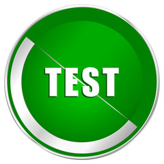 Aufkleber - Test silver metallic border green web icon for mobile apps and internet.