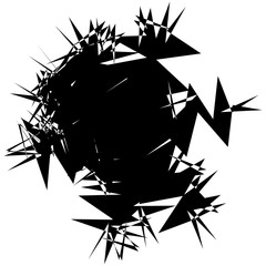 Poster - Abstract blot, splatter like random shape. Black and white geometric abstract element