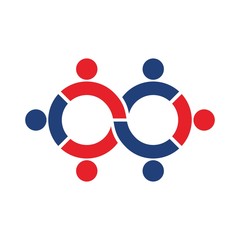 Wall Mural - infinity logo vector. person logo.