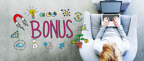 Wall Mural - bonus text with man