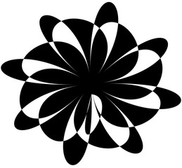 Aufkleber - Abstract black and white spiral. Radial, radiating lines with spiral distortion. Artistic non-figural illustration.