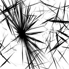 Aufkleber - Rough, edgy texture of random distorted shapes). Black and white abstract geometric texture / pattern.