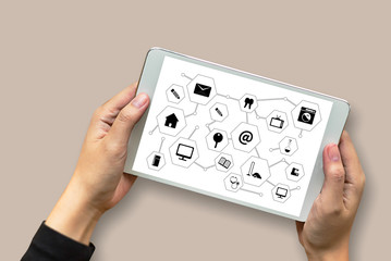 Poster - Technology Display On and off Switch Button cyberspace and future technology concept