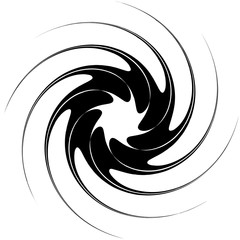 Aufkleber - Abstract black and white spiral. Radial, radiating lines with spiral distortion. Artistic non-figural illustration.