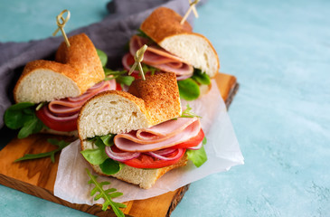 Wall Mural - Sandwiches with ham