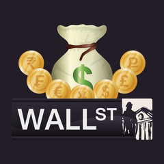 Poster - wall street new york investment vector illustration eps 10